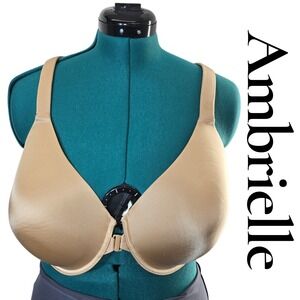 Ambrielle Nude Full Coverage Back Smoothing Front Close Racerback Bra 42DD